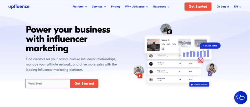 Upfluence Homepage